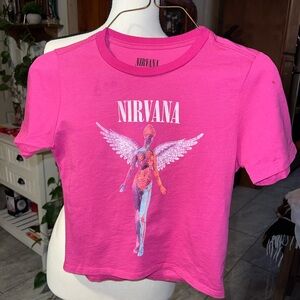 NIRVANA Bright Pink Smiley Tee